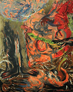 Eugeniusz Minciel, Samodopalenie, 1989, akryl , płótno, 200 x 140 cm