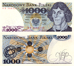 Banknoty PRL, 1000 złotych Mikołaj Kopernik