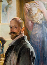 Jacek Malczewski - Autoportret ze śmiercią, 1902, wymiary: 93 x 73; kolekcja prywatna