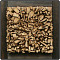 Drewniana tablica (2002) - materiał: zwęglone drewno sosnowe, drewno dębowe, wymiary: 101 x 101 x 20 cm
